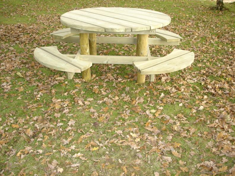 Table pique-nique bois ronde Grosbois